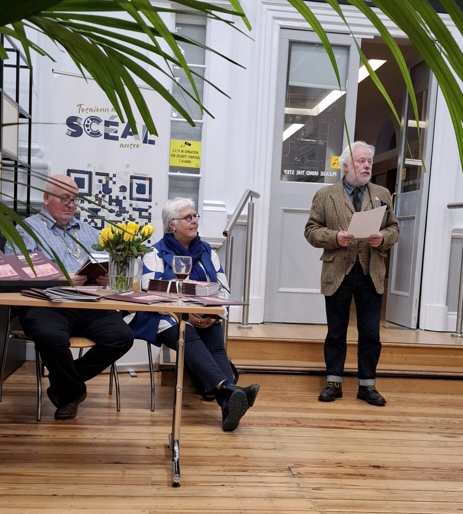 Councillor Vincent Jackson, Professor Jane Ohlmeyer and Brendan Teeling, Deputy City Librarian with Dublin City Council
